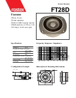 Fostex FT28D Specification Sheet preview