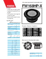 Preview for 1 page of Fostex FW168HP-X Specification Sheet