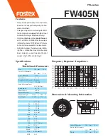 Fostex FW405N Specifications preview