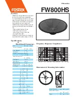 Preview for 1 page of Fostex FW800HS Specifications