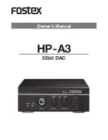 Preview for 1 page of Fostex HP-A3 Owner'S Manual