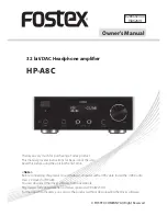 Fostex HP-A8C Owner'S Manual preview