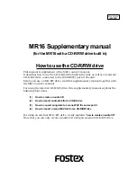 Fostex MR-16HD/CD Supplementary Manual preview