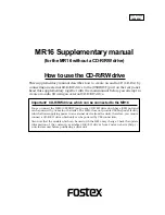 Fostex MR-16HD Supplementary Manual предпросмотр