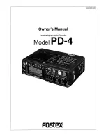 Fostex PD-4 Owner'S Manual preview