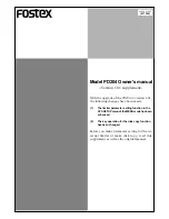 Preview for 1 page of Fostex PD204 Owner'S Manual Supplement