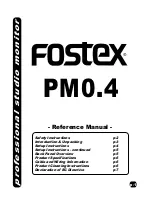 Fostex PM-0.4 Reference Manual preview