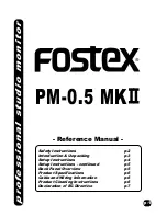 Fostex PM-0.5 MKII User Manual preview