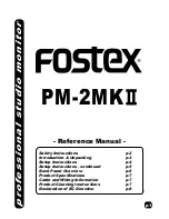 Preview for 1 page of Fostex PM-2 MKII Reference Manual