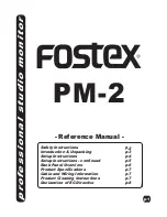 Предварительный просмотр 1 страницы Fostex PM-2 Reference Manual