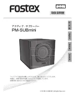 Fostex PM-SUBmini Owner'S Manual предпросмотр