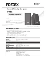 Fostex PM0.1 Owner'S Manual preview