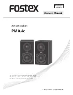 Fostex PM0.4c Owner'S Manual preview