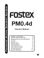 Предварительный просмотр 1 страницы Fostex PM0.4d Owner'S Manual