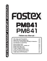 Fostex PM841 Reference Manual preview