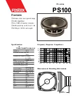 Fostex PS-SERIES PS100 Specifications preview