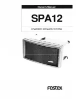 Fostex SPA12 Owner'S Manual preview