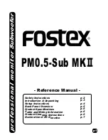 Fostex Speaker User Manual preview