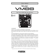 Fostex VM88 Owner'S Manual preview