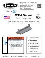 Предварительный просмотр 1 страницы Fostoria MTM 222 Manual