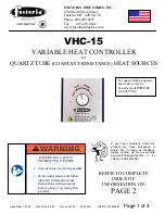 Fostoria VHC-15 Manual preview