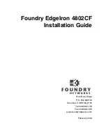 Preview for 1 page of Foundry Networks EdgeIron 4802CF Installation Manual