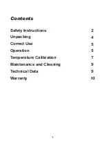 Предварительный просмотр 2 страницы Four E's Scientific TC0401005 Operating Instructions Manual