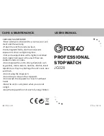 Preview for 1 page of Fox 40 JG028 User Manual