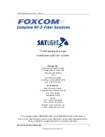 Preview for 2 page of Foxcom SatLight 7310D Installation And User Manual