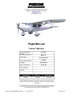 Preview for 1 page of Foxcon Terrier T200 LSA Flight Manual