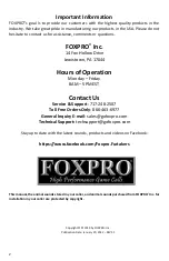 Предварительный просмотр 2 страницы Foxpro SNOW COMMANDO Instruction Manual