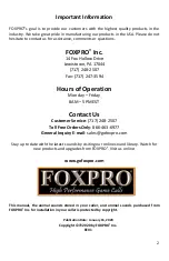 Предварительный просмотр 2 страницы Foxpro X2S Series Instruction Manual