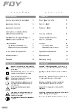 Preview for 2 page of Foy DE309 User Manual And Warranty