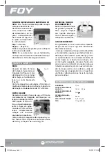 Preview for 6 page of Foy GG380 User Manual And Warranty