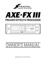 Preview for 1 page of Fractal Audio Axe-Fx III Owner'S Manual