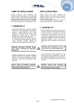 Preview for 5 page of Fral FD750 TCR Installation, Use And Maintenance Manual