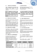 Preview for 18 page of Fral FD750 TCR Installation, Use And Maintenance Manual