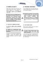 Preview for 23 page of Fral FD750 TCR Installation, Use And Maintenance Manual