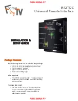 Preview for 1 page of Frame My TV IR12T-DC Installation & Setup Manual