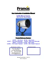 Francis Searchlights A2197 User Instruction & Installation Manual preview