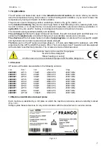 Preview for 7 page of FRANCO 2408001 Instruction Manual For Use And Maintenance