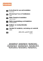 Preview for 1 page of Franke 110.0476.841 Instructions For Use And Installation