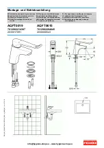 Preview for 1 page of Franke 7612982204845 Installation And Operating Instructions Manual