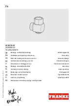 Предварительный просмотр 1 страницы Franke ACXX2009 Installation And Operating Instructions Manual