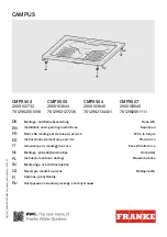 Preview for 1 page of Franke CMPX504 Installation And Operating Instructions Manual