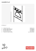 Preview for 1 page of Franke COUNTRY FLAT CF 55 M /F Series Installation And User Manual