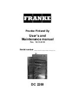 Franke DC 2200 User And Maintenance Manual preview