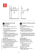 Preview for 3 page of Franke F3ET1001 Installation And Operating Instructions Manual