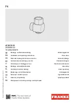 Предварительный просмотр 1 страницы Franke F4 ACXX2009 Installation And Operating Instructions Manual