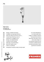 Предварительный просмотр 1 страницы Franke F4LT1002 Installation And Operating Instructions Manual